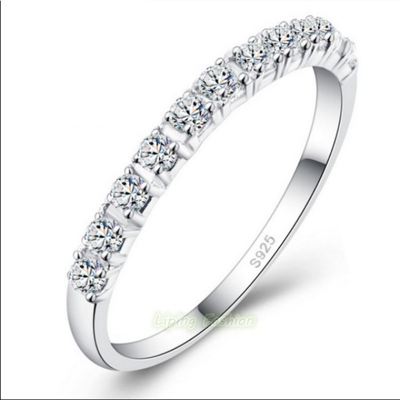 Delicate S925 Sterling Silver Wedding Band sz4 - Picture 2 of 6